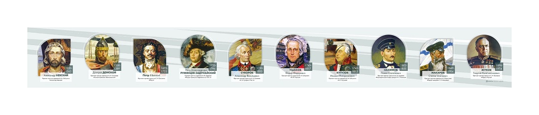 Информационный стенд "Великие полководцы и флотоводцы России" Zarnitza