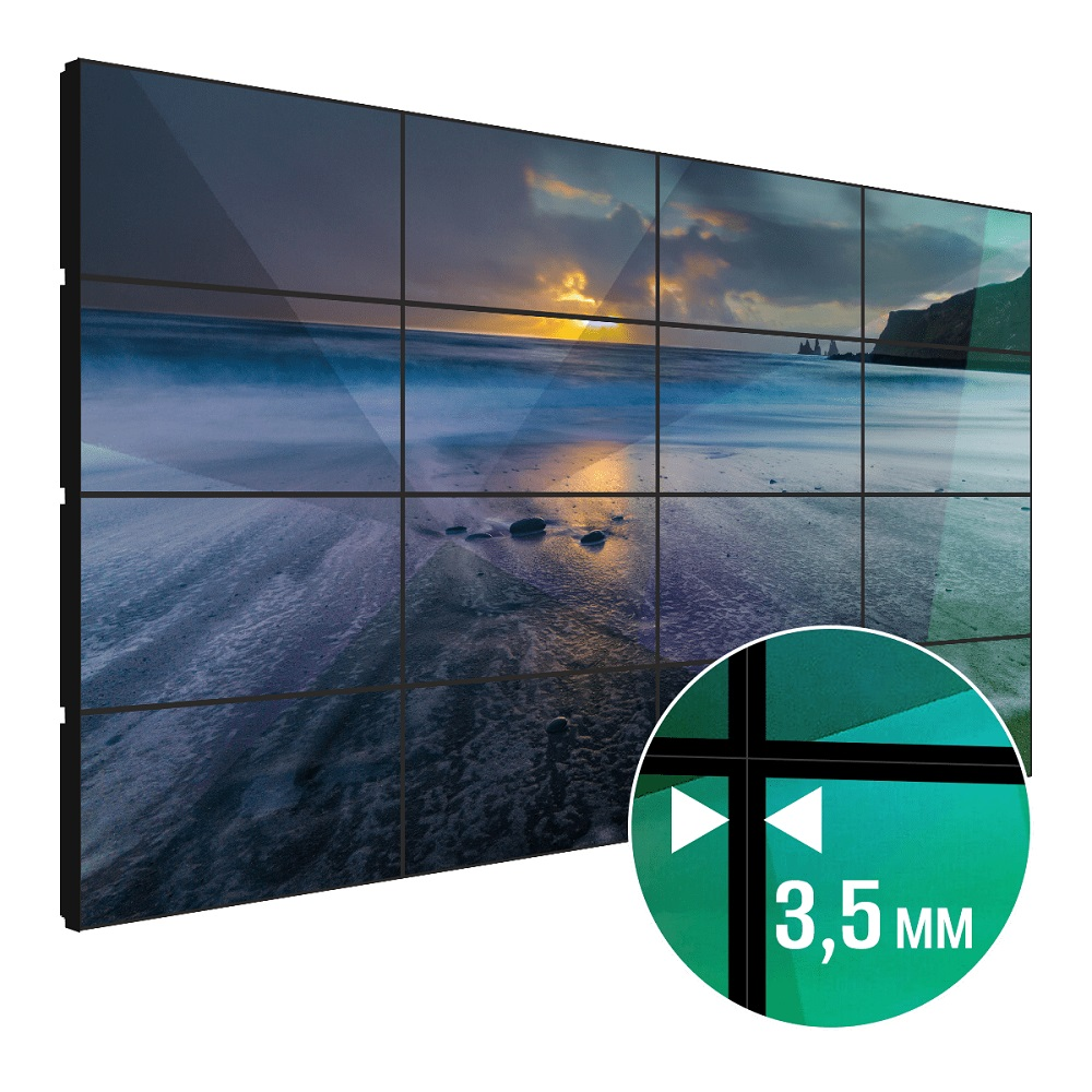 Видеостена LigaSmart 4х4 220" Межпанельный шов 3,5 мм