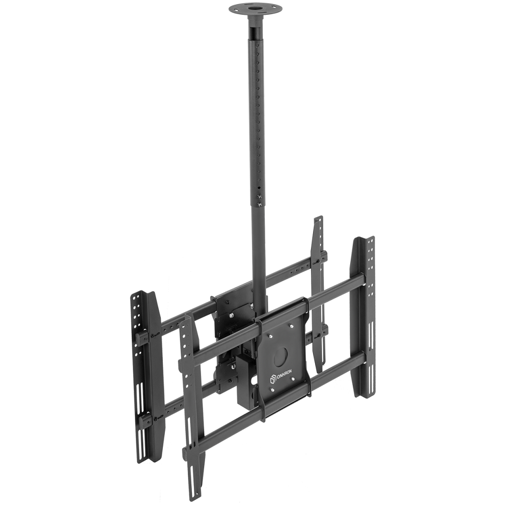 Кронштейн потолочный для двух панелей ONKRON N4L Black для размера 40”- 80"