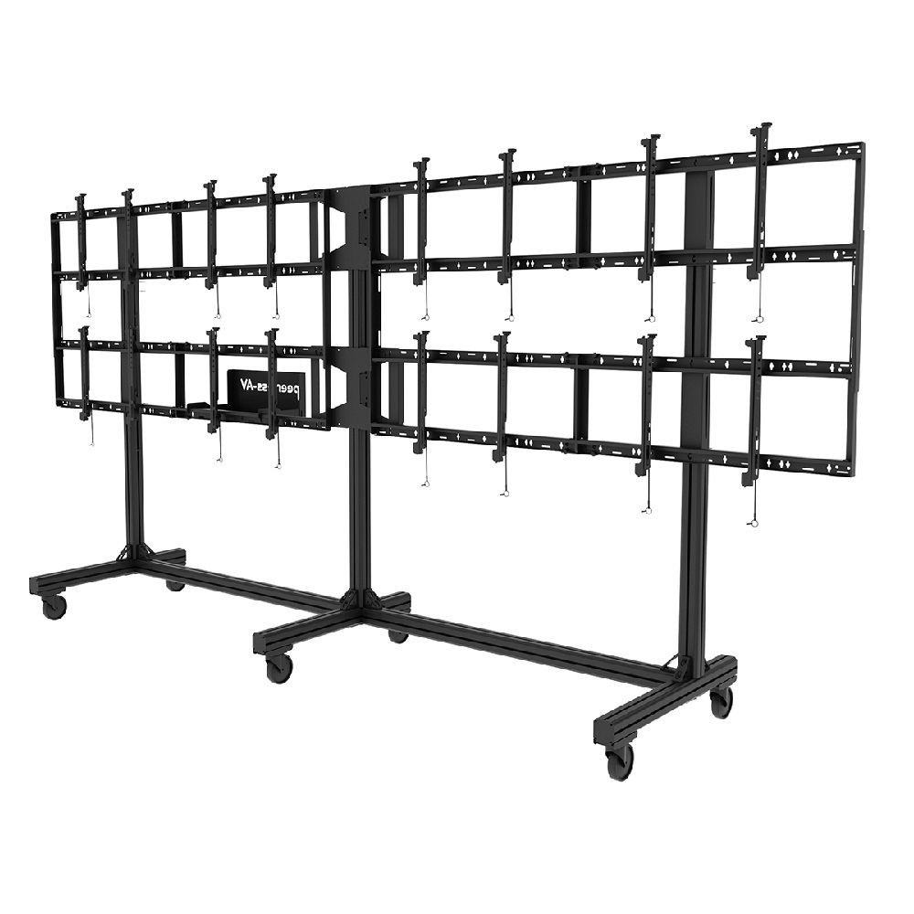 Мобильная напольная стойка для создания конфигурации 2х2, 3х2 и 4х2 Peerless-AV DS-C555-4X2 для размера 46-55"