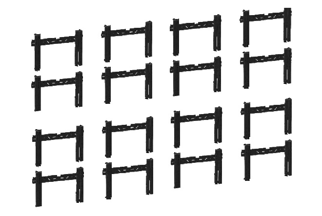 Кронштейн настенный для 15-ти дисплеев размером 46"-60" Antall SP-4x4