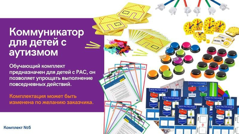 КОМПЛ.005 Игровой комплект "Коммуникатор для детей с аутизмом" (6 чел.)