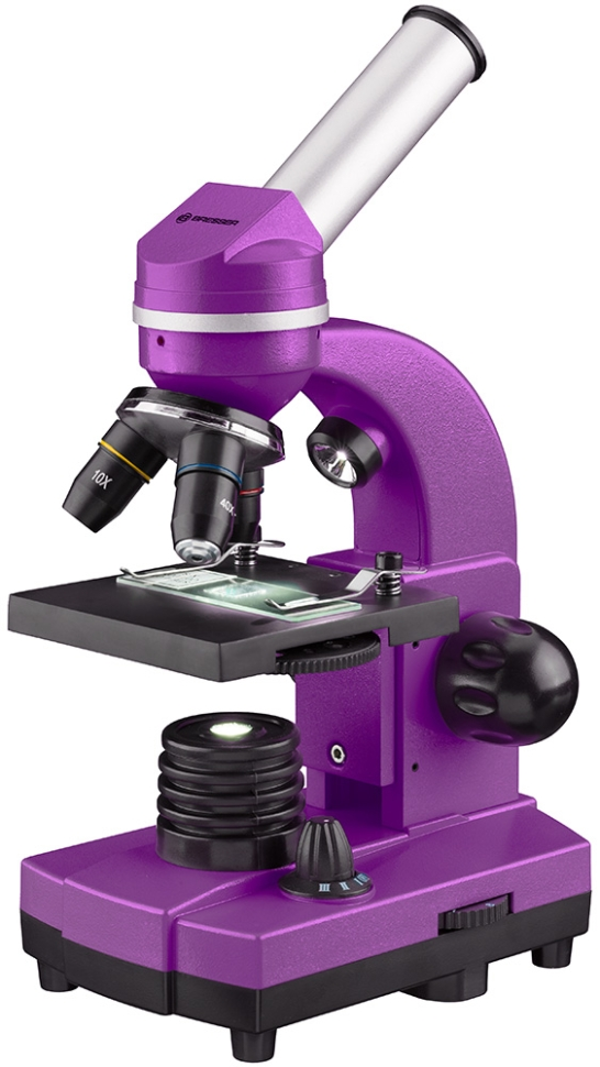 Оптический микроскоп Bresser Junior Biolux SEL 40–1600x, фиолетовый