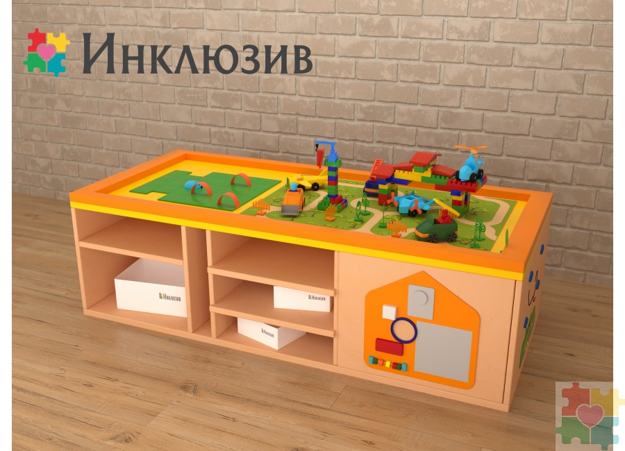 Игровой многофункциональный стол STEAM Инклюзив «Море, суша и лес-2» расширенная комплектация