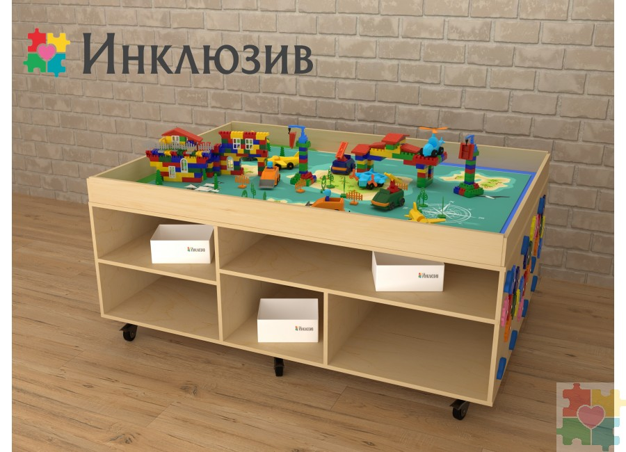 Игровой многофункциональный стол STEAM Инклюзив «Море, суша и лес-3»