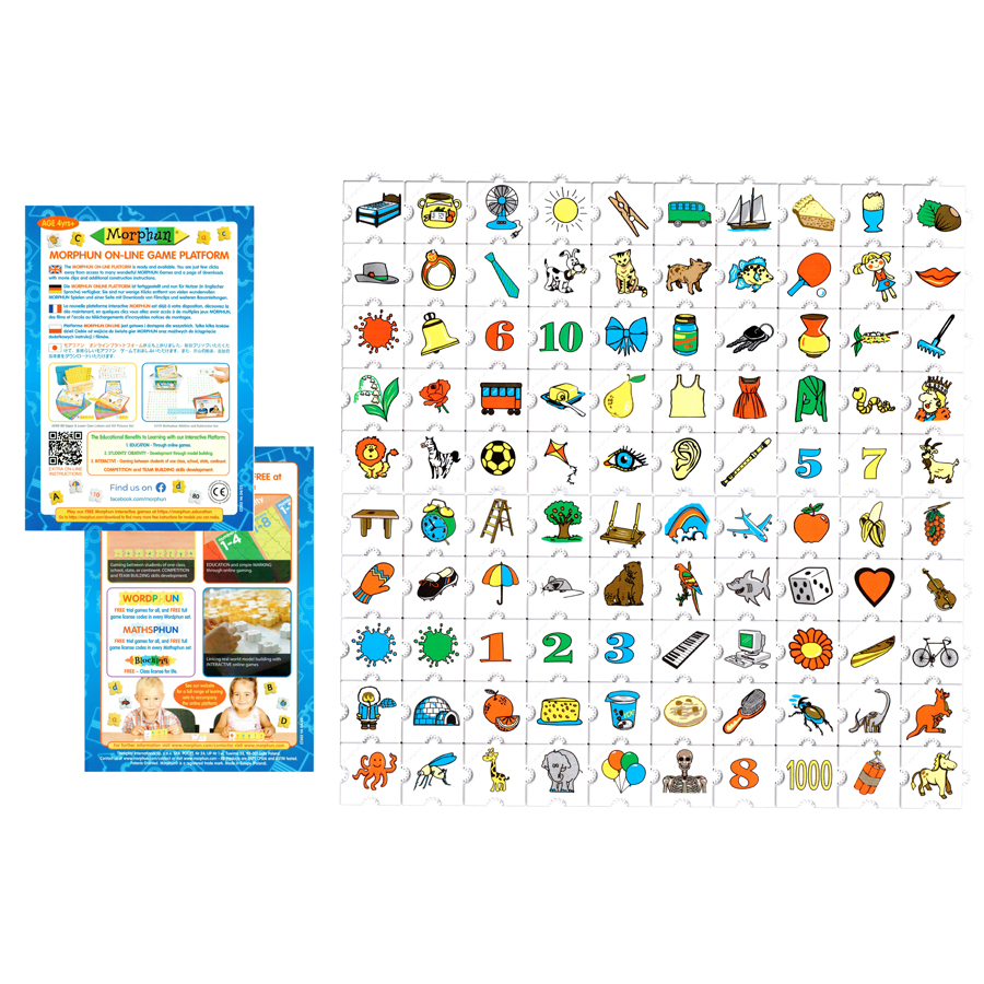 Развивающий конструктор Morphun «Мои первые слова» Wordphun pictures set, 100 деталей