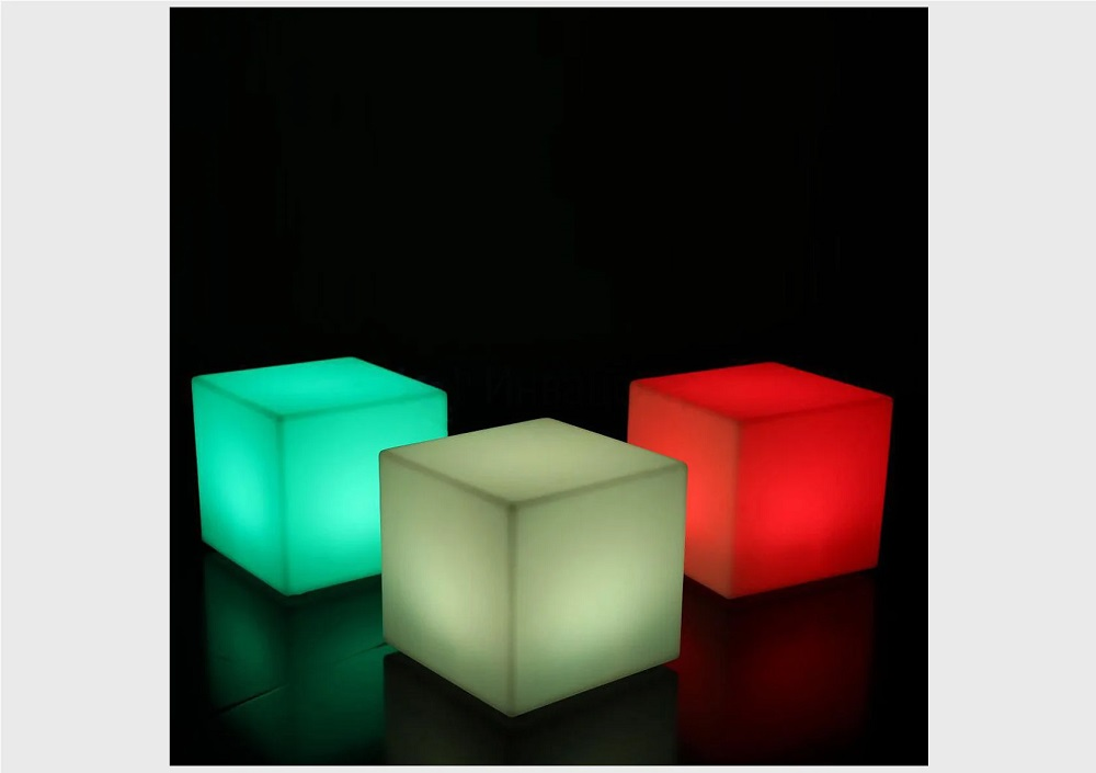 Interactive light Pouf with PU Romsens