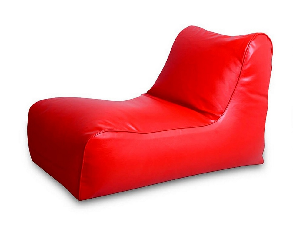 Red eco-leather lounge chair "ALMA"