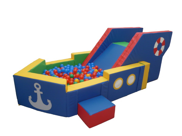 Игровой центр с сухим бассейном Pappado «Пароходик» 290x180x100 см., без шаров