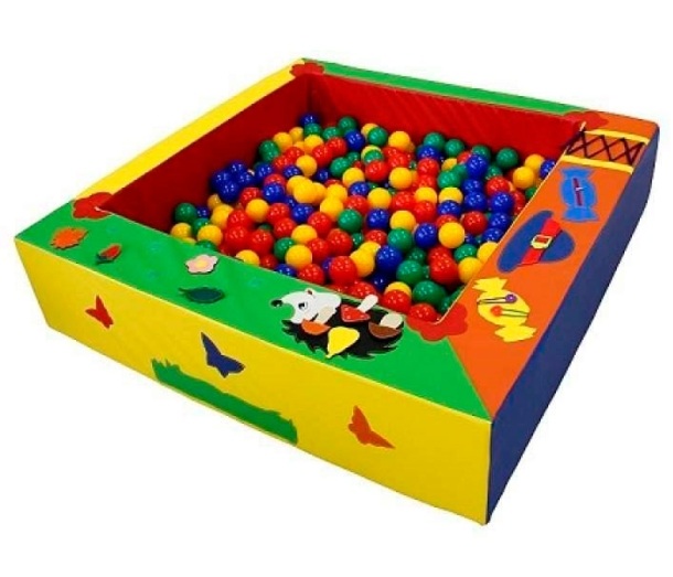 Сухой бассейн Pappado квадратный с дидактикой 130x130x30 см.