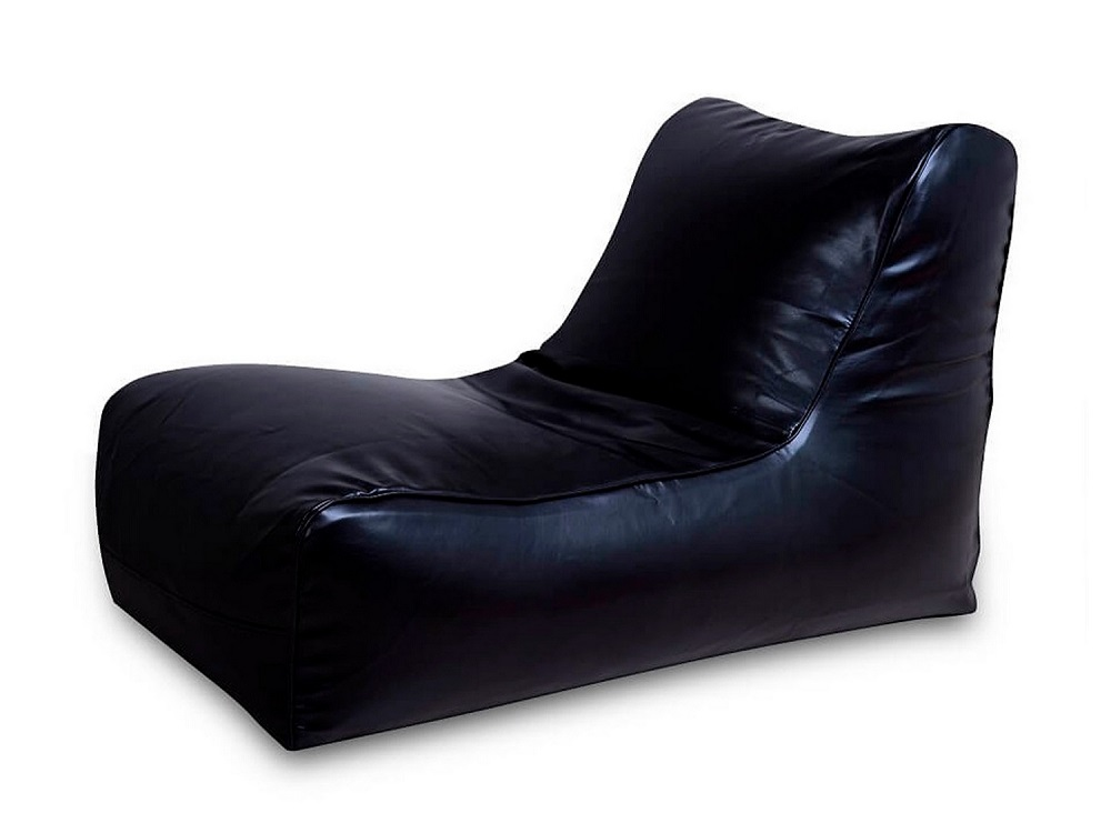 Black eco-leather lounge chair “ALMA”