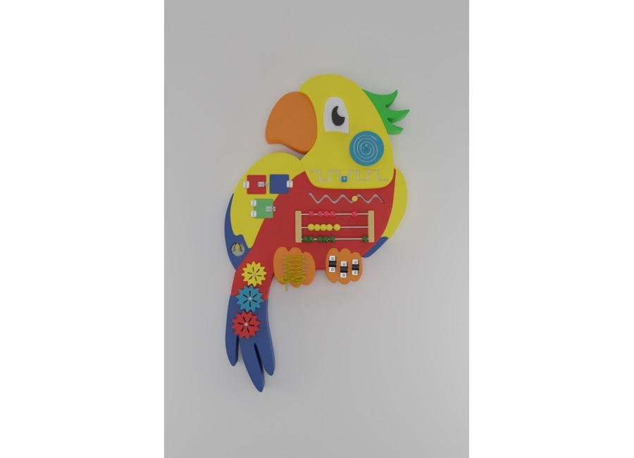 Busy board Multi-colored parrot "Inclusive"