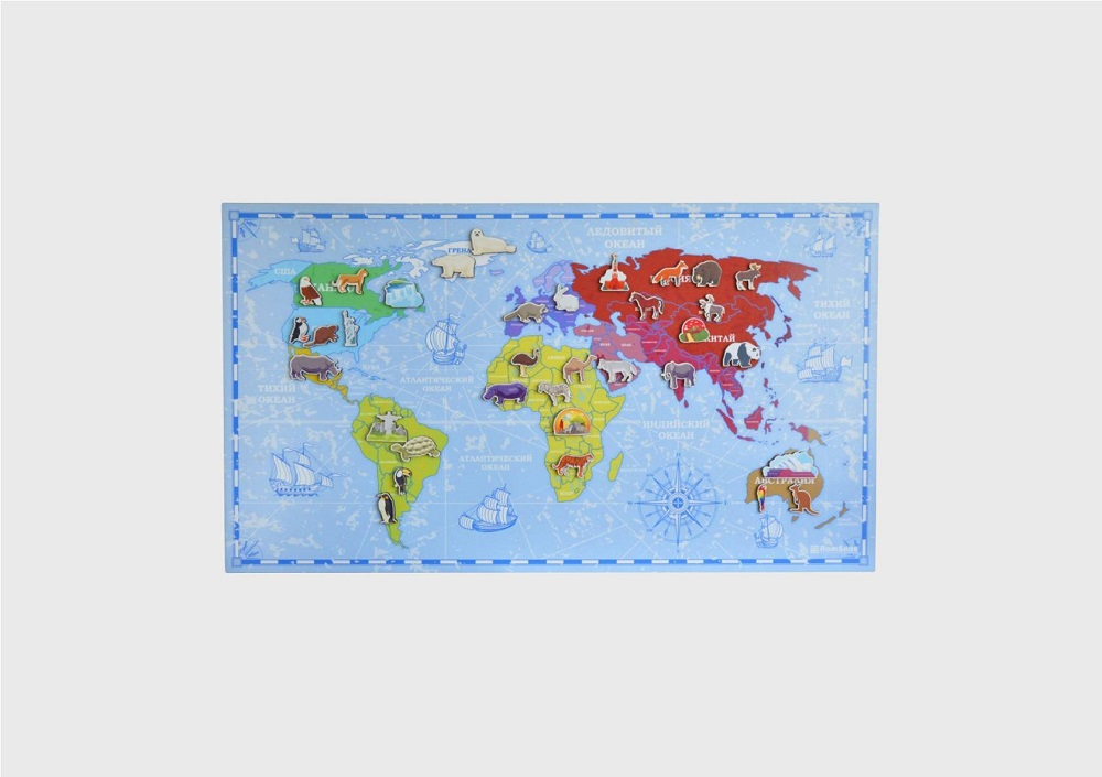 Decorative and educational panel "World Map" Romsens