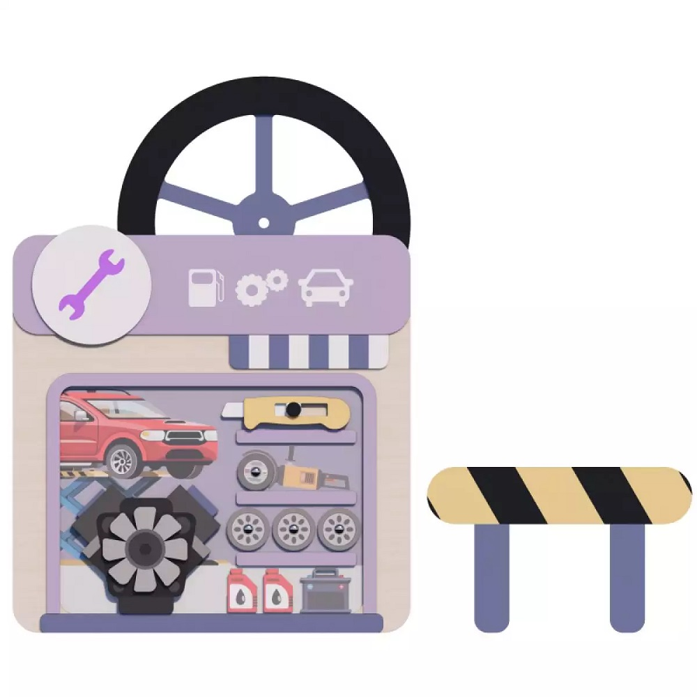 Decorative and educational panel "Auto repair shop" "Clever"
