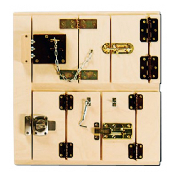 Tactile developmental panel "Locks" Teddy Bear