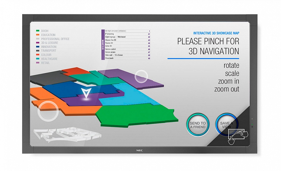 Профессиональная панель NEC MultiSync V423-TM (Multi-Touch)