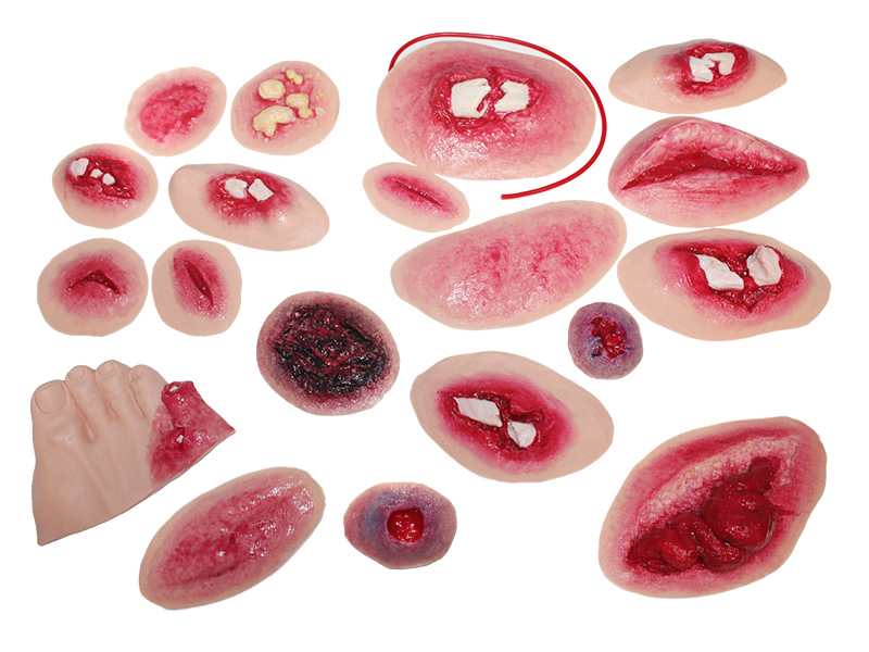 Simulators of wounds and lesions with bleeding (19 pcs) Zarnitza