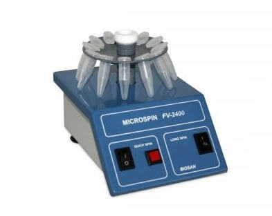 Mini-tsentrifuga-vorteksli FV-2400 Microspin ikkita rotorli R-1,5M va R-0,5/0,2M, ko'k korpus, BioSan