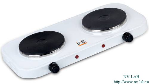 Плита электрическая IRIT IR-8008 (2×1000 Вт, 2×Ø155 мм, чугун)