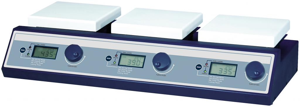 Мешалка магнитная DAIHAN SMHS-3 (3×15 л, 80…1500 об/мин, 350 °С)