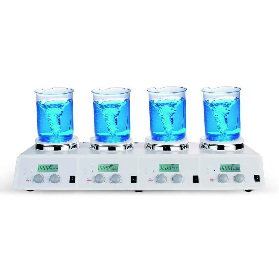 Мешалка магнитная ULAB US-4150D (4×10 л, 200…1500 об/мин, +340 °С)