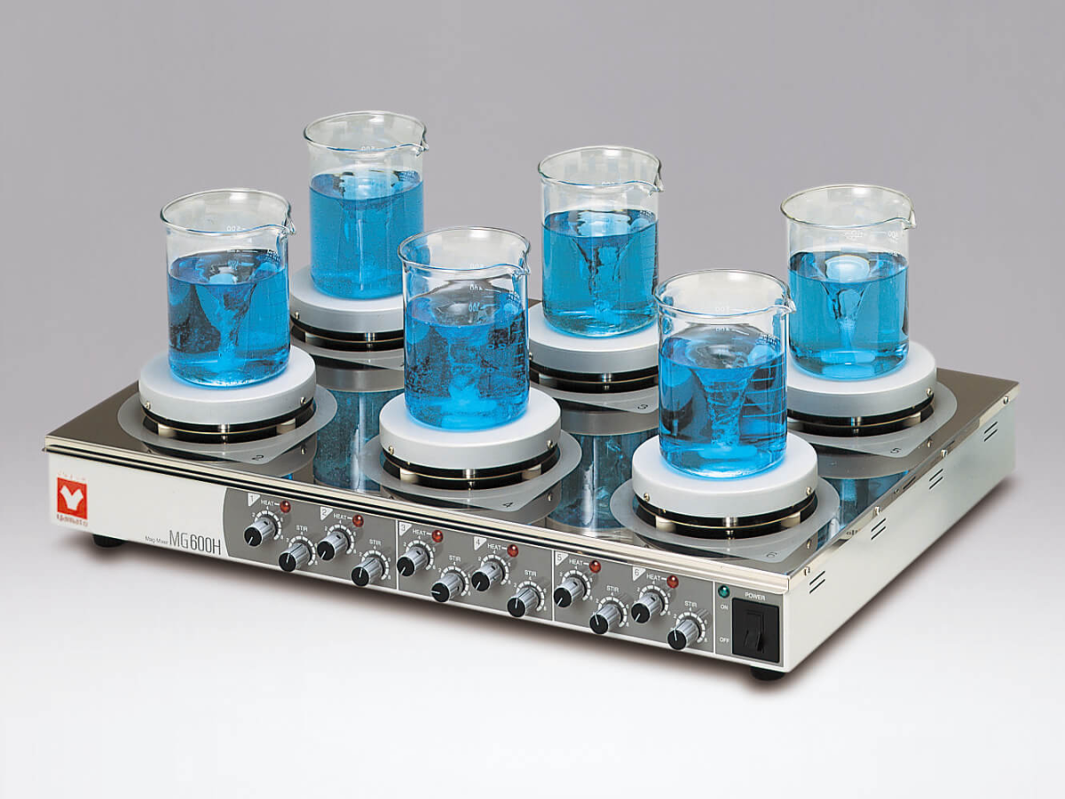Magnetic stirrer YAMATO MG600H (6×2 l, 300…1500 rpm, 250 °C)