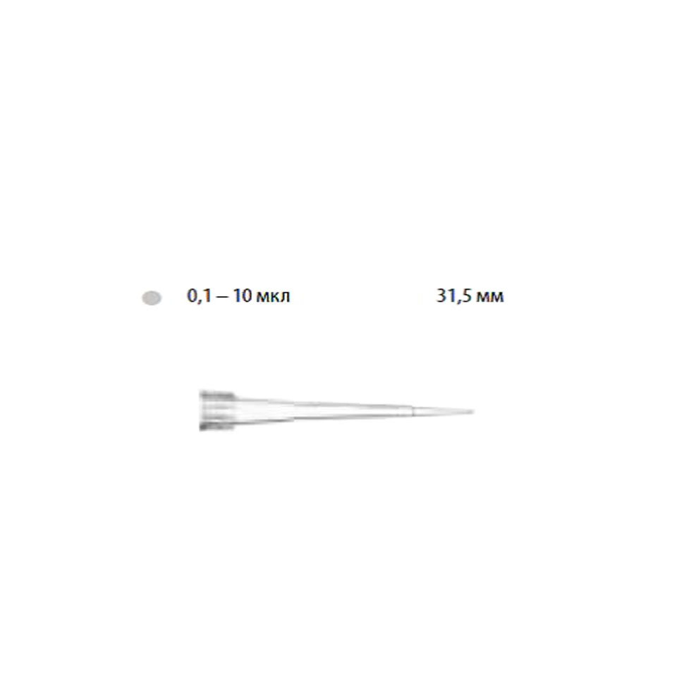 Наконечник BIOHIT Optifit 0,1-10 мкл (31.5 мм, в коробке 1000 шт., арт. 790014)