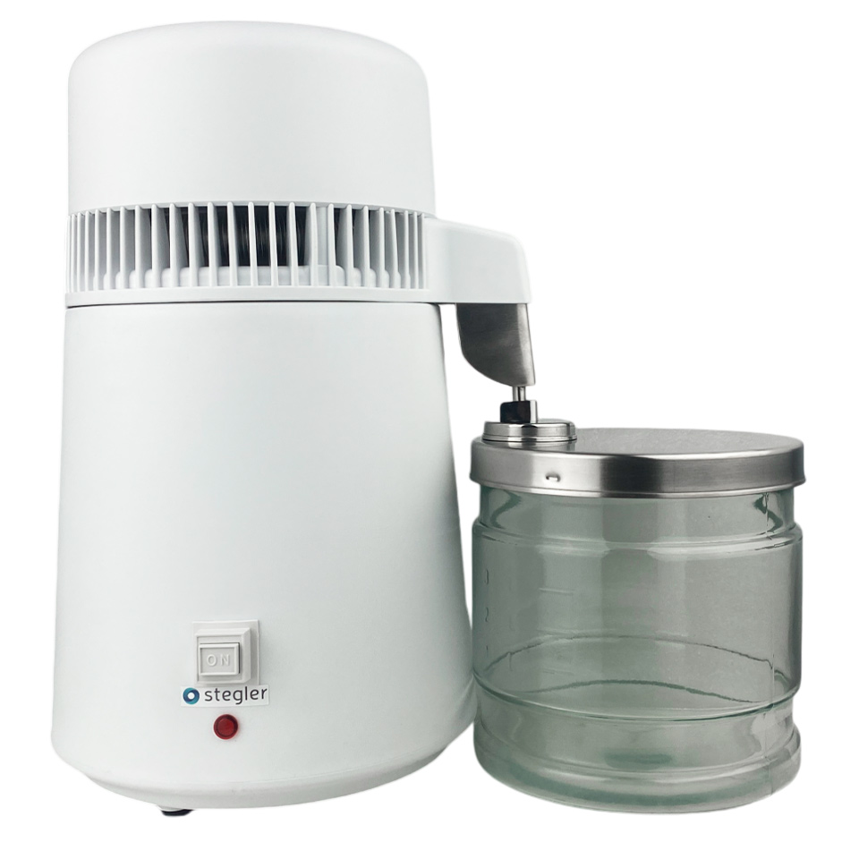 Suv distiller Stegler BL-9803 (1 l/soat, plastik korpus, shisha kollektsiya)