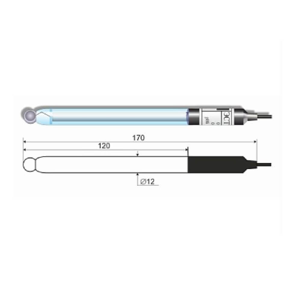 Industrial pH electrode EST-0401 (glass, solid contact)