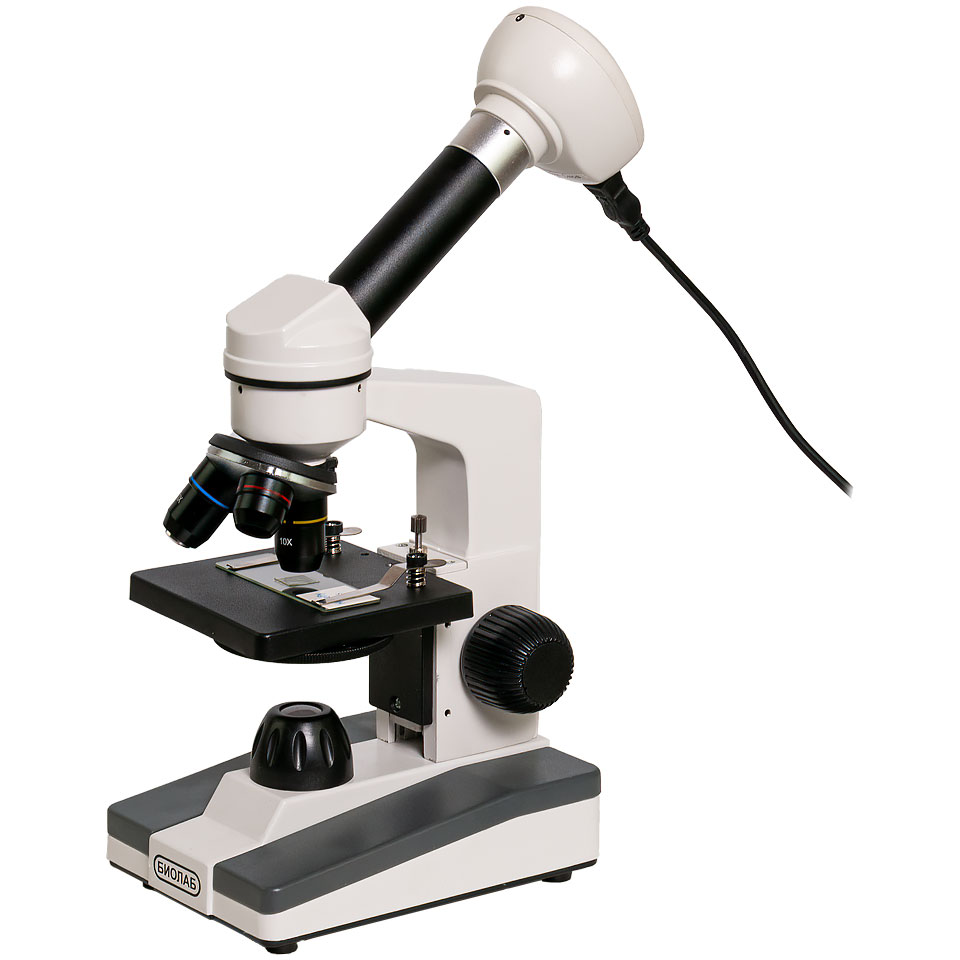 Biolab S-16 biologik mikroskopi (video okulyar, akromatik monokulyar, o'quv)