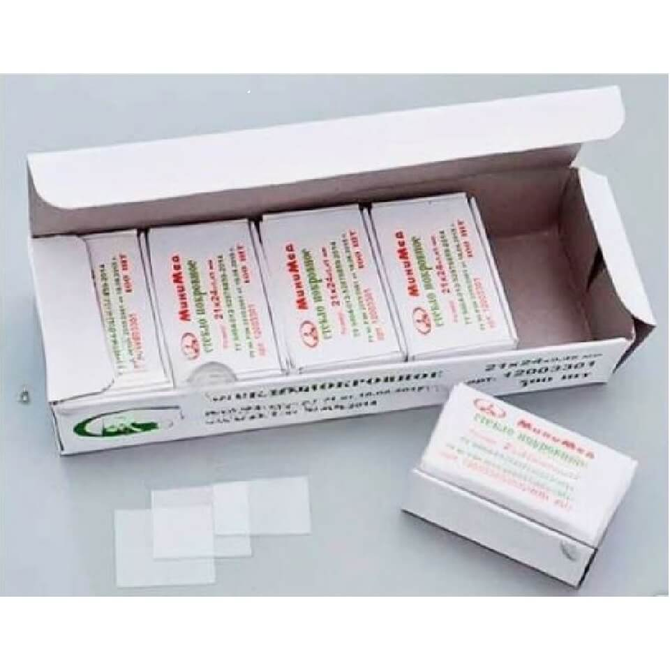 Cover glass 24x21x0.45 mm, 100/500 pcs/pack, art. 12003301