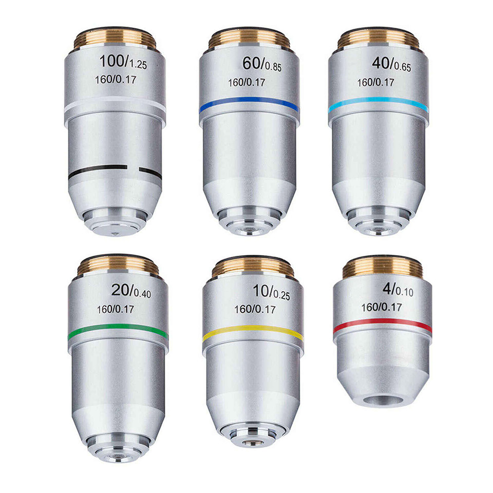 Linzalar 4x, 10x, 20x, 40x, 100x (Mikmed, Biomed uchun)