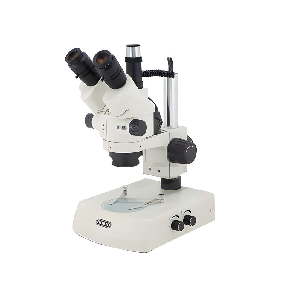 Microscope MSP-2 version 2SD (stereoscopic, pancratic, with smartphone holder and magnetic holder)