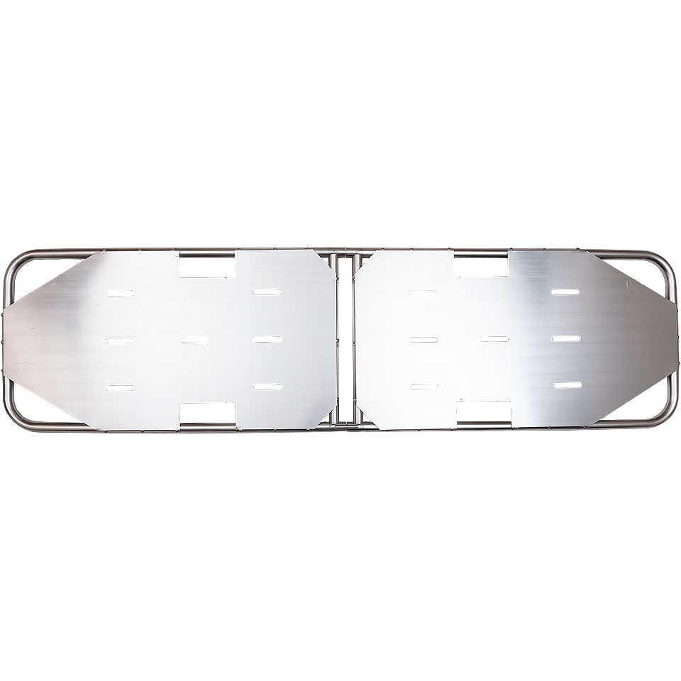 Rigid cross-folding stretcher DDJ-5 (rescue, folding, stainless steel)