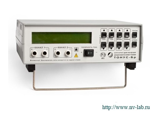 Apparatus for therapeutic effects with diadynamic currents “Tonus-Br”