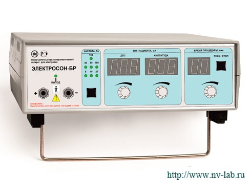 Low-frequency physiotherapy device "Electroson-Br"