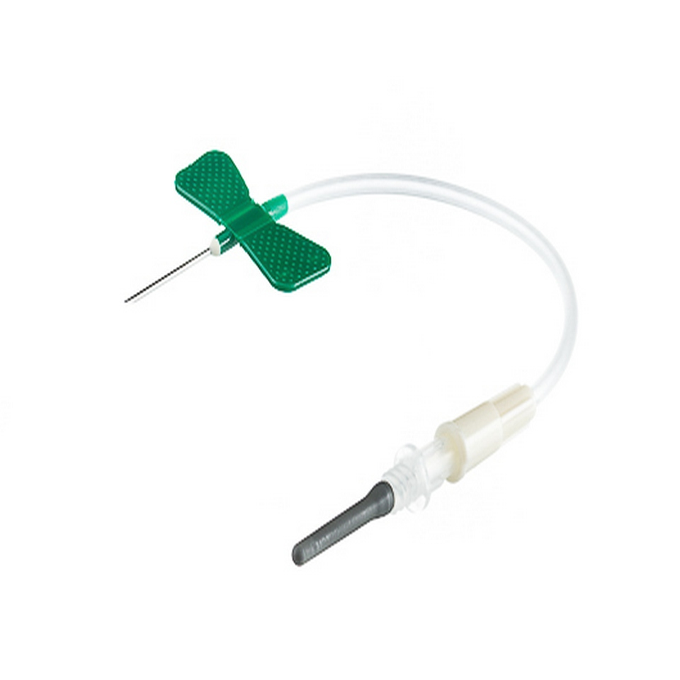 Butterfly needle with luer adapter (21Gx3/4" 10 cm, green, 0.8x19 mm) (50 pcs/pack)