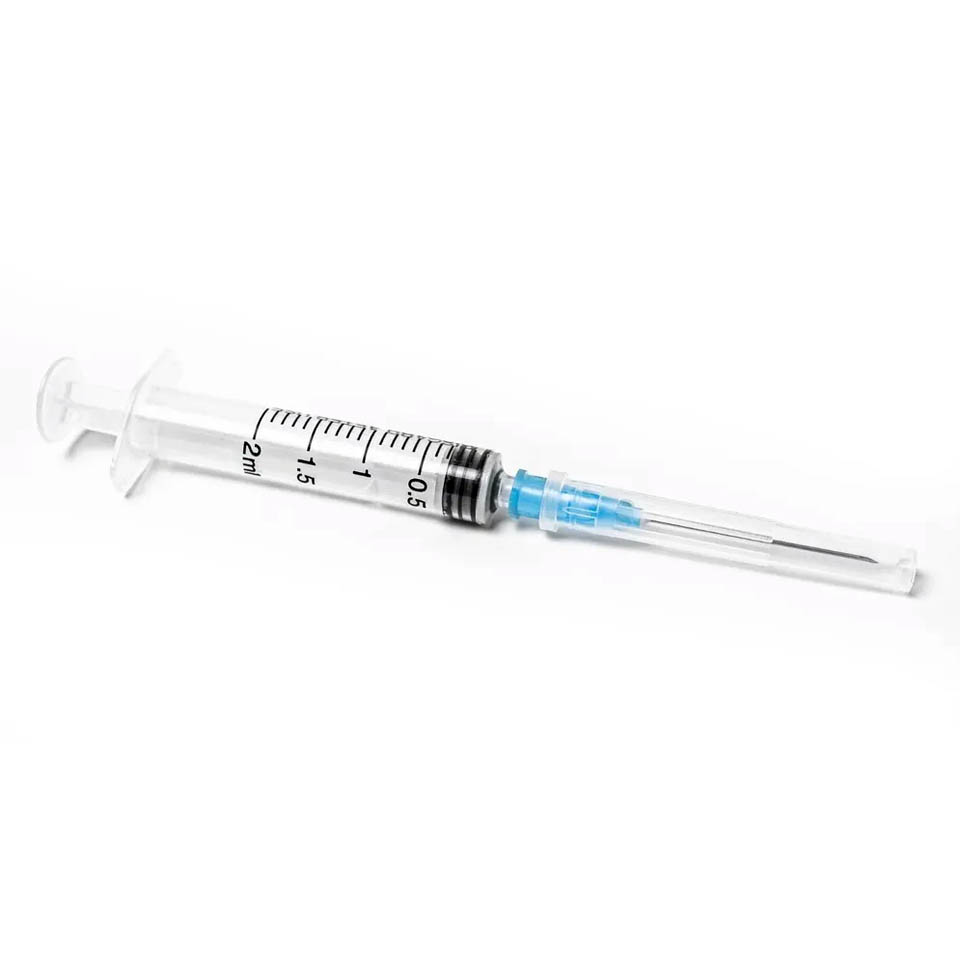 Sterile disposable syringe 2 ml (with 23G needle, three-component)