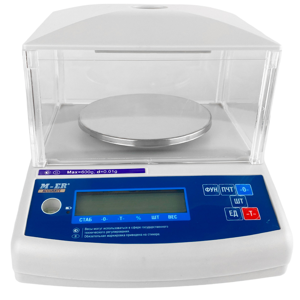 Весы лабораторные MERTECH M-ER 122 ACFJR-600.01 ACCURATE (600 г, 0,01 г, внешняя калибровка)