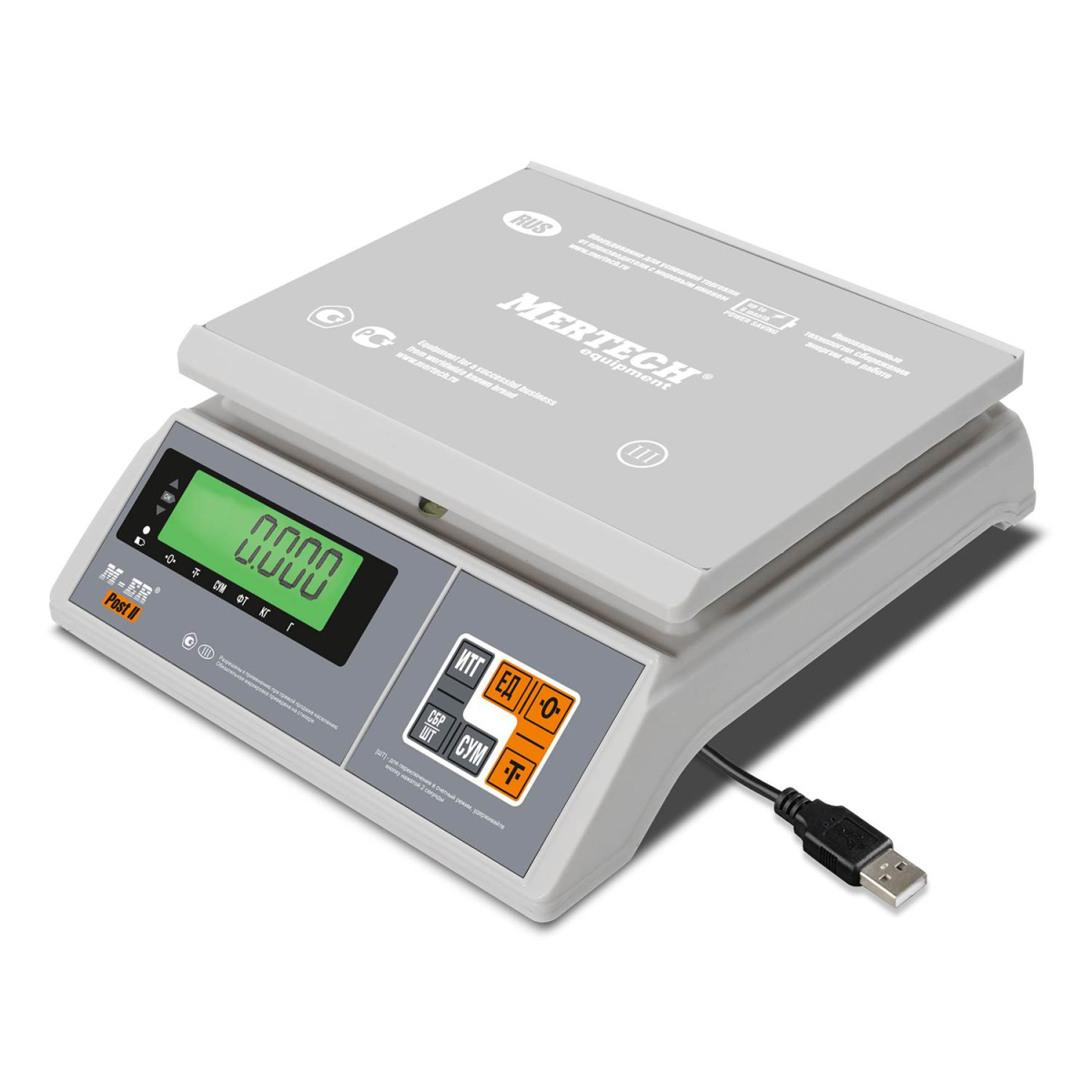 Весы порционные MERTECH M-ER 326 AFU-6.01 Post II LCD USB-COM (6 кг, 0,1 г, внешняя калибровка)