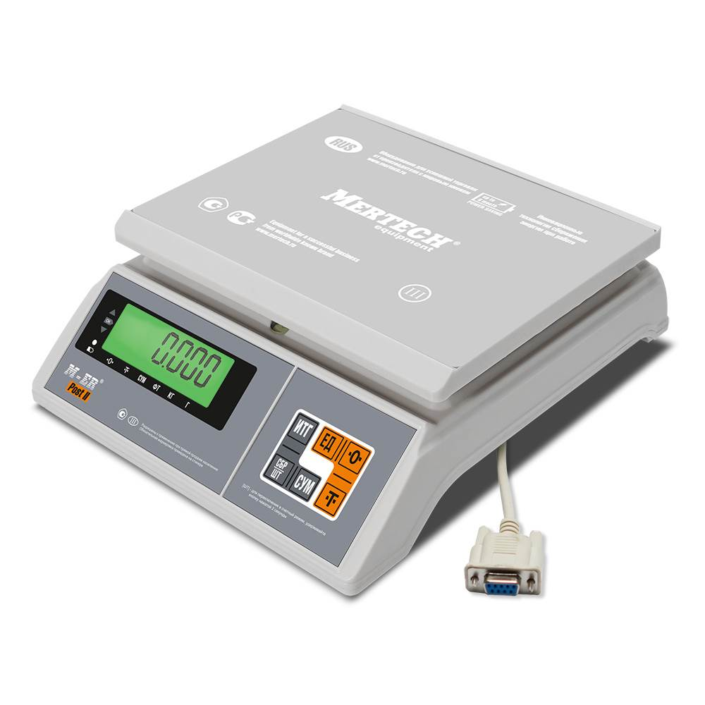 Весы порционные Mertech M-ER 326 AFU-6.01 Post II LCD RS-232 (6 кг, 0,1 г, внешняя калибровка), 3097