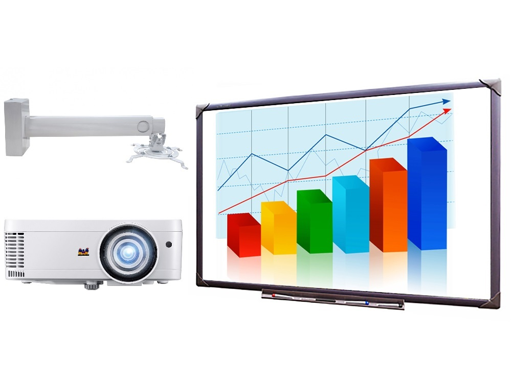 Интерактивный комплект EliteBoard WR-84A24C с проектором ViewSonic PS501X и креплением Stoiko MS-750 B-S