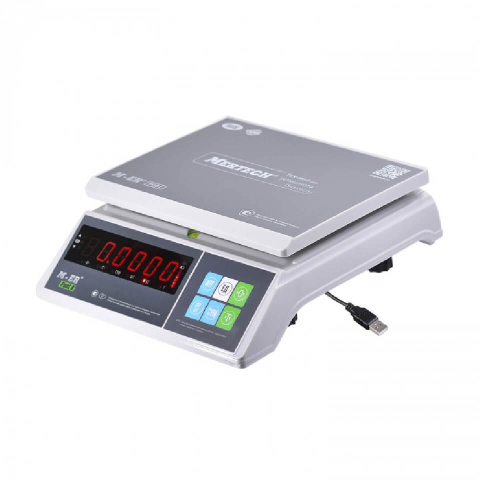 Весы порционные Mertech M-ER 326 AFU-32.1 Post II LED USB-COM (двойной дисплей) (32 кг, 1 г, внешняя калибровка), 3756
