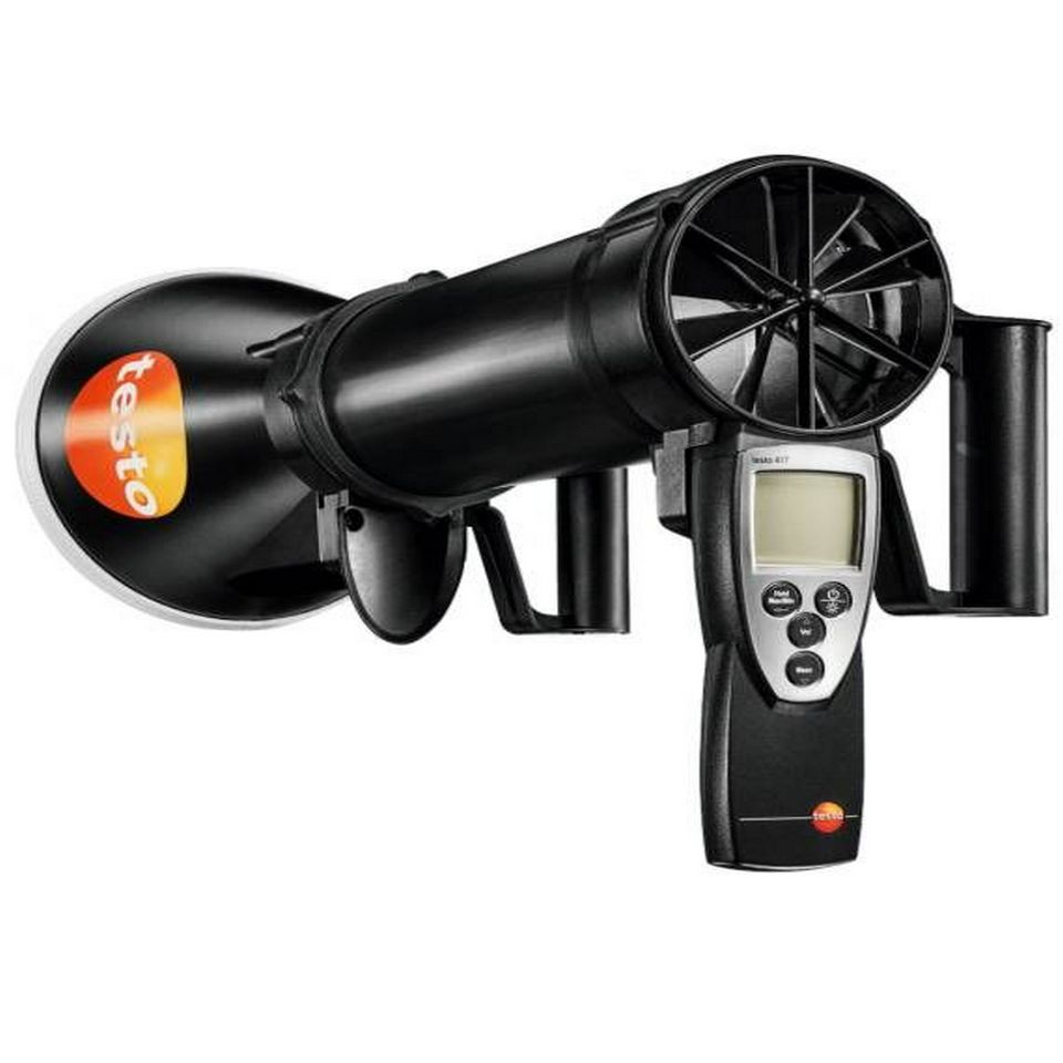Anemometr Testo 417 2 to'plami (anemometr, voronkalar to'plami va oqimni to'g'rilash vositasi)