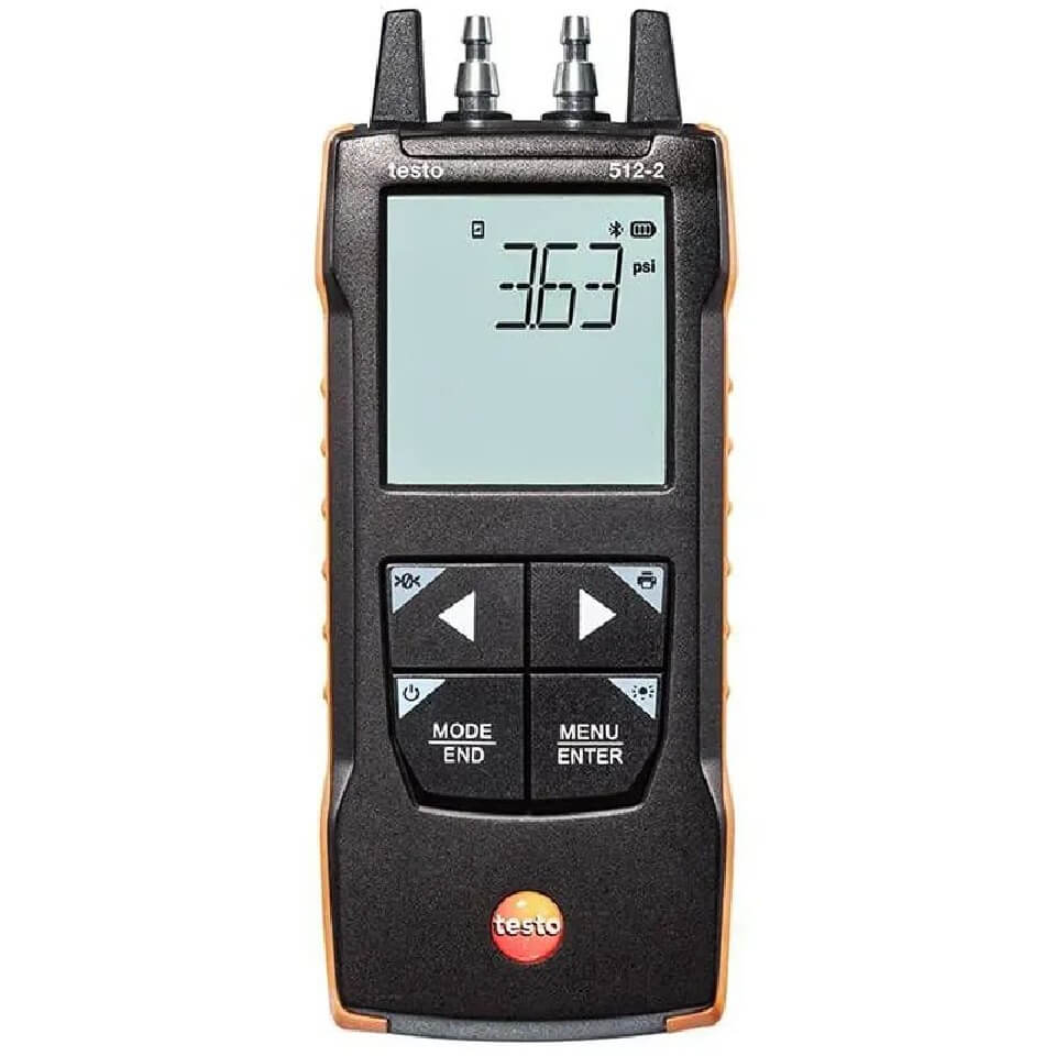 Testo 512-2 differentsial bosim o'lchagichi, tekshirish bilan 0-2000 hPa