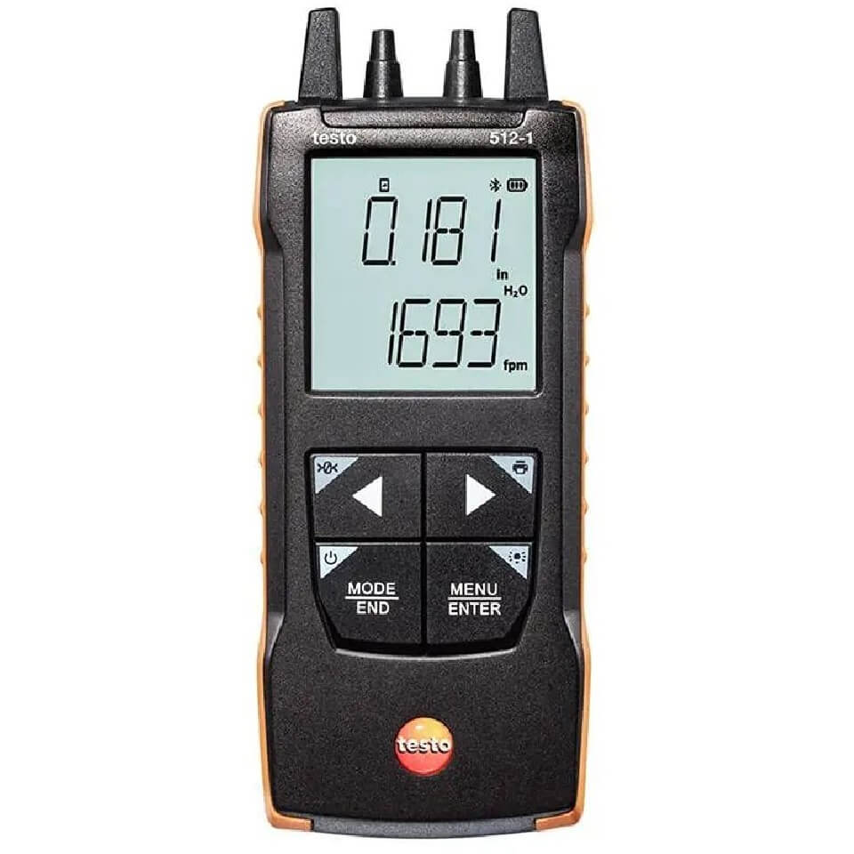 Testo 512-1 differensial bosim o'lchagichi, tekshirish bilan 0-200 hPa