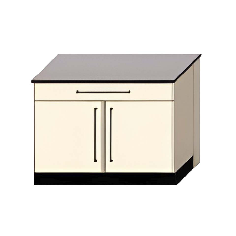 Stol shkafi ProSt-43 (1204x900x900 mm, 2 eshik, 1 tortma, javonlar)