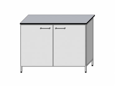 Laboratory table S-5/2PA (1200*610*900), 1 shelf, 2 wide doors