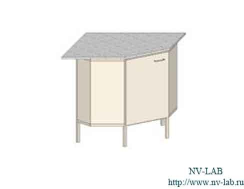 Table for corner joints S-3 (940*940*900), 1 shelf, 1 door