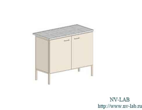 Laboratory table S-5 (985*610*900), 1 shelf, 2 doors